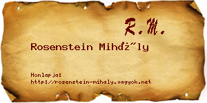Rosenstein Mihály névjegykártya