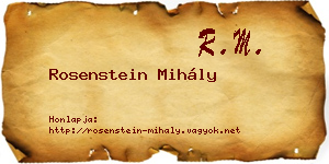 Rosenstein Mihály névjegykártya