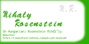 mihaly rosenstein business card